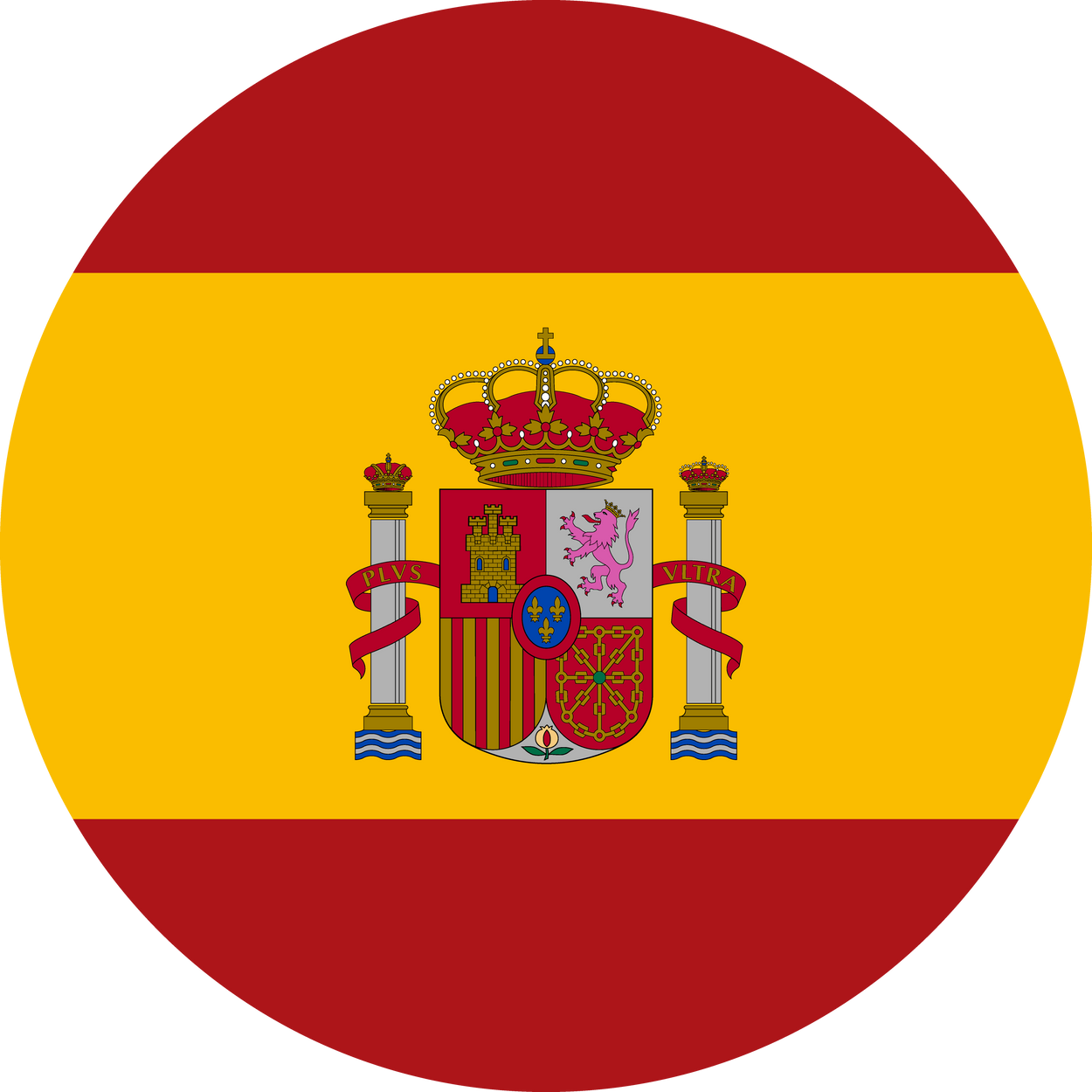 Spain Flag Round Icon